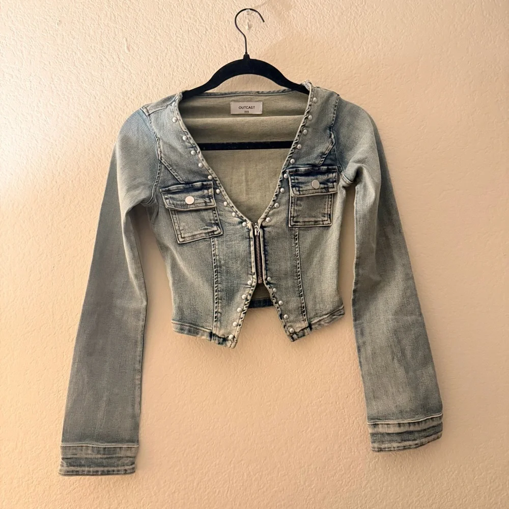 Outcast RANDI LONG SLEEVE TOP DENIM XXS - Picture 3 of 11